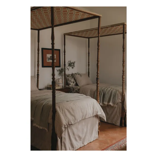 Stripe bed linen set | Beige