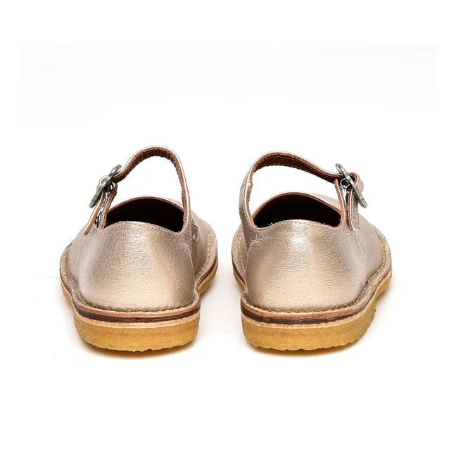 Ballerine a fiori | Dorato