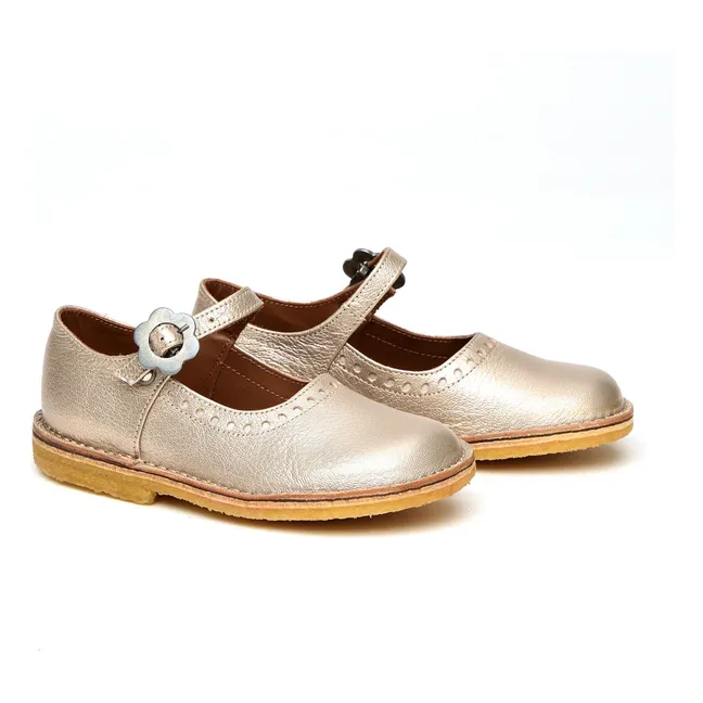 Ballerine a fiori | Dorato