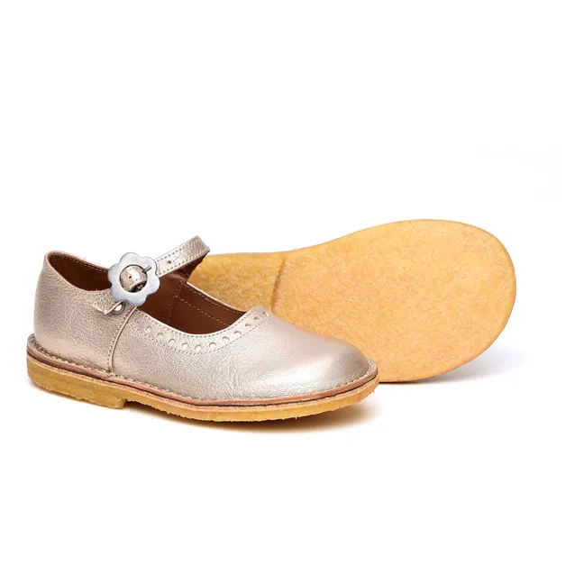 Ballerine a fiori | Dorato