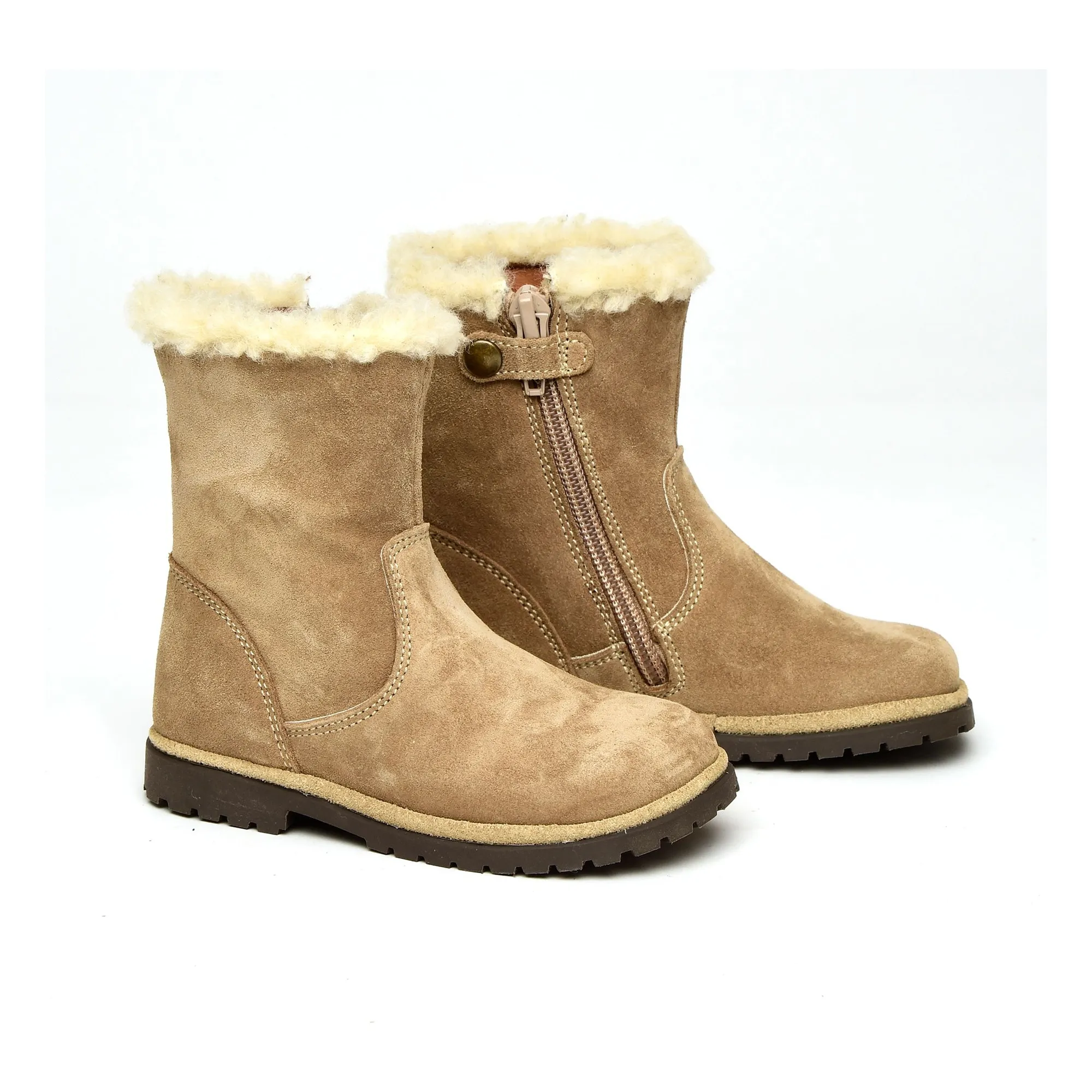 Pèpè Sand Suede Zip Boots