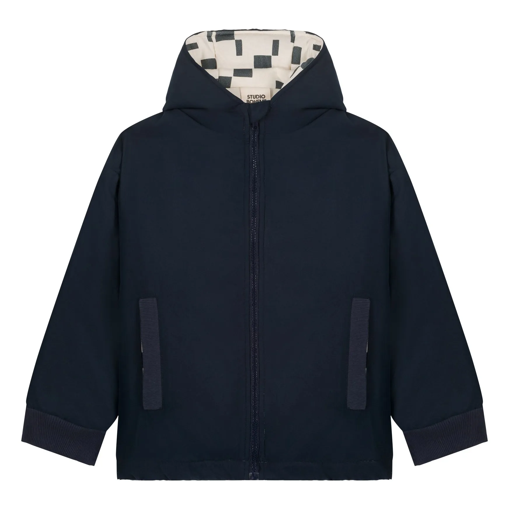 Studio Bohème Blue Frio Rain Carrés Coat