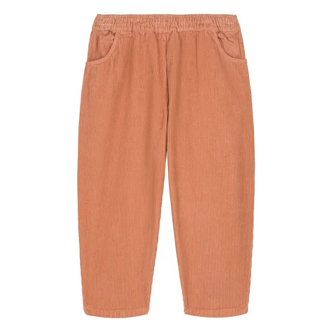 Carrott Hose aus geripptem Velours | Rosa