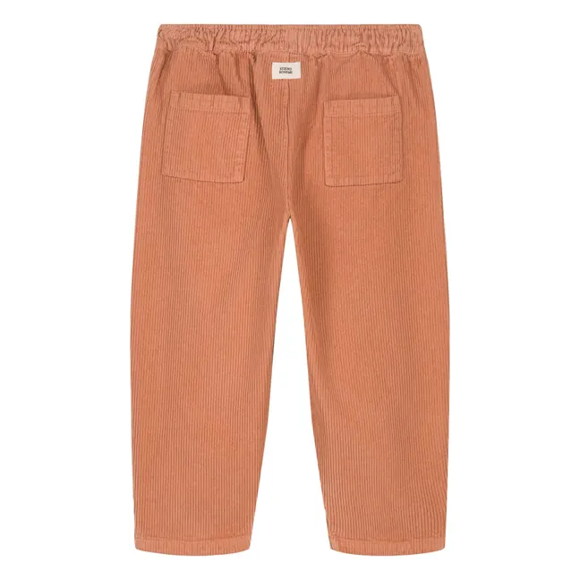 Carrott Hose aus geripptem Velours | Rosa
