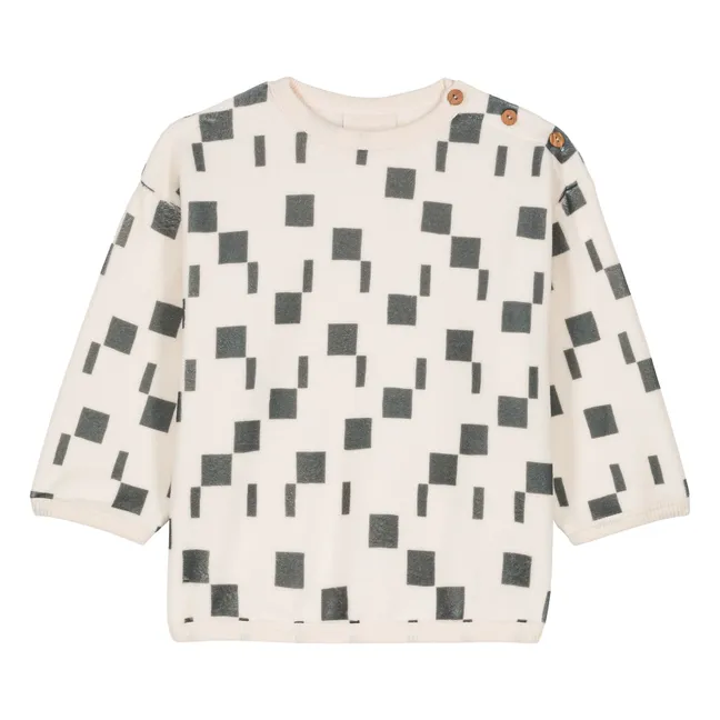 Sweatshirt Bär Molton Quadrate | Seidenfarben