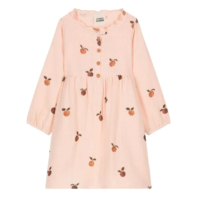 Vestido Vermont Gasa Algodón Manzanas | Rosa