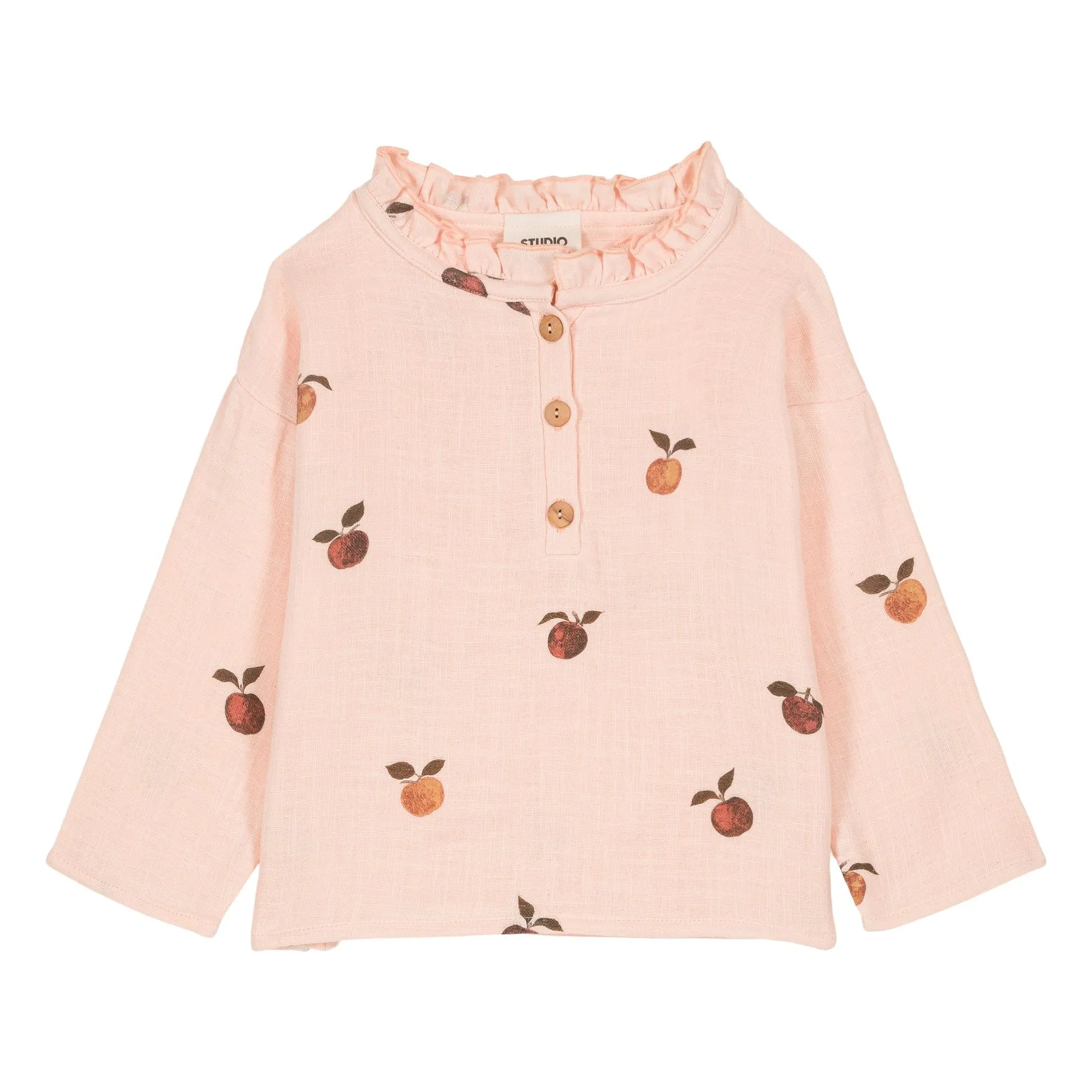 Studio Bohème Pink Blouse Olympe Cotton Gauze Apples