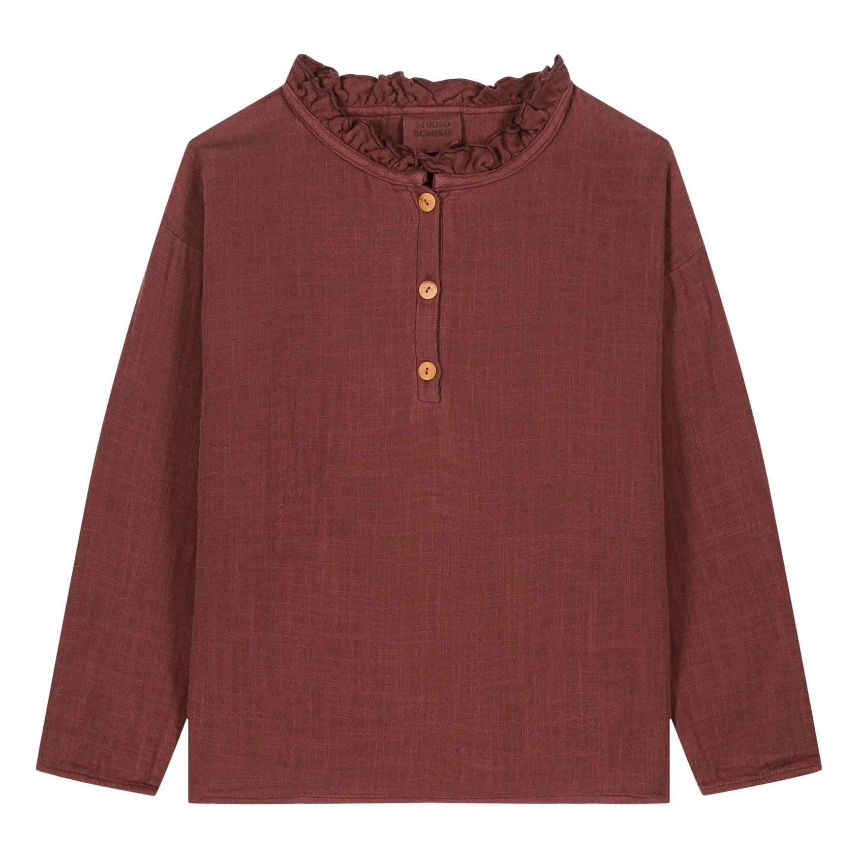 Studio Bohème Plum Olympe Blouse Cotton Gauze