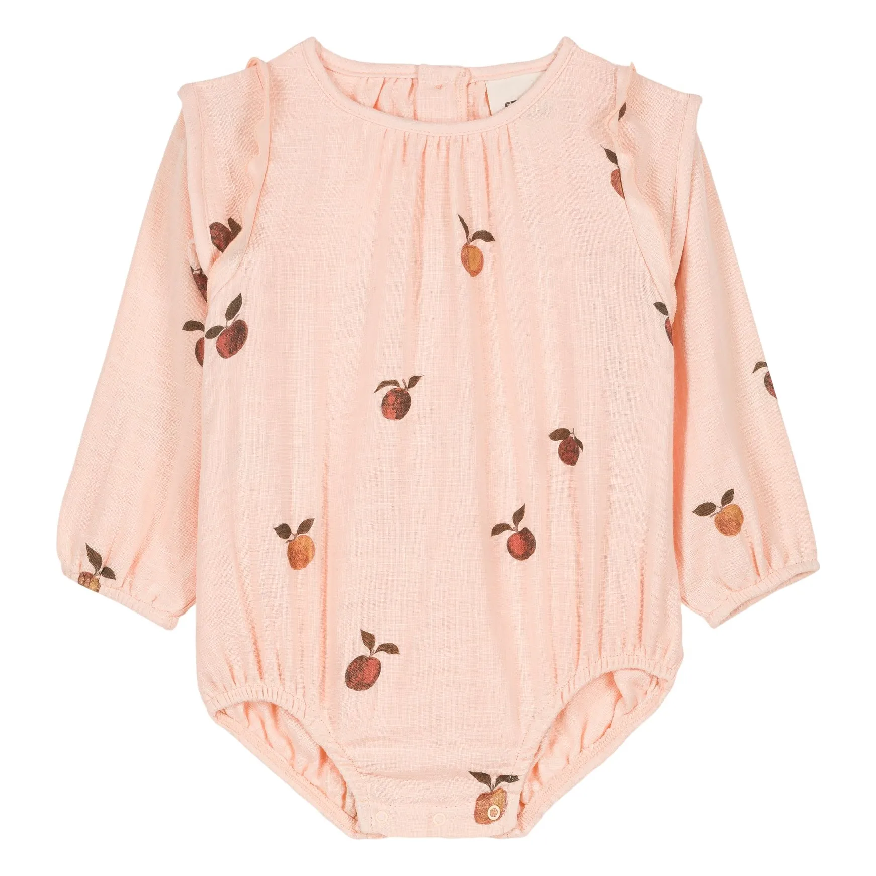 Studio Bohème Pink Esmee Cotton Gauze Pommes Romper