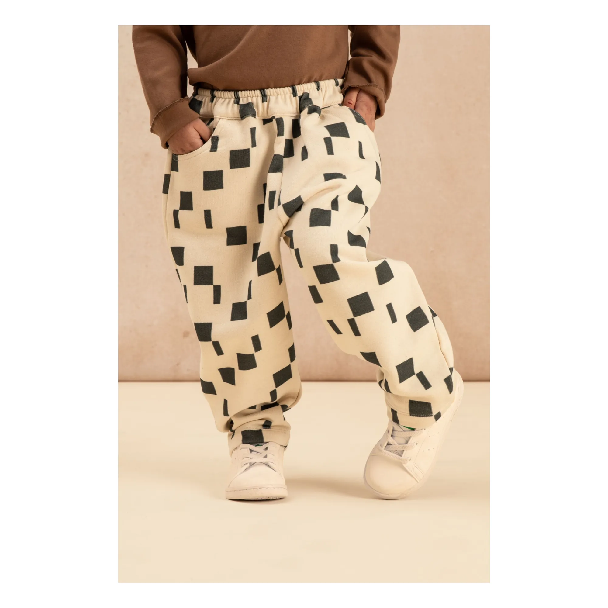 Studio Bohème Ecru Carrott Carrés Pants