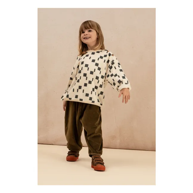 Sweatshirt Bär Molton Quadrate | Seidenfarben