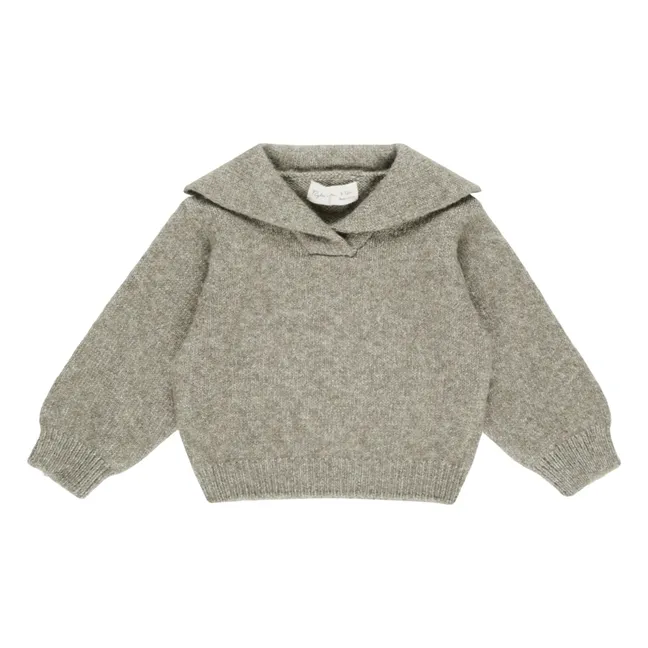 Jersey con cuello de chal | Gris jaspeado