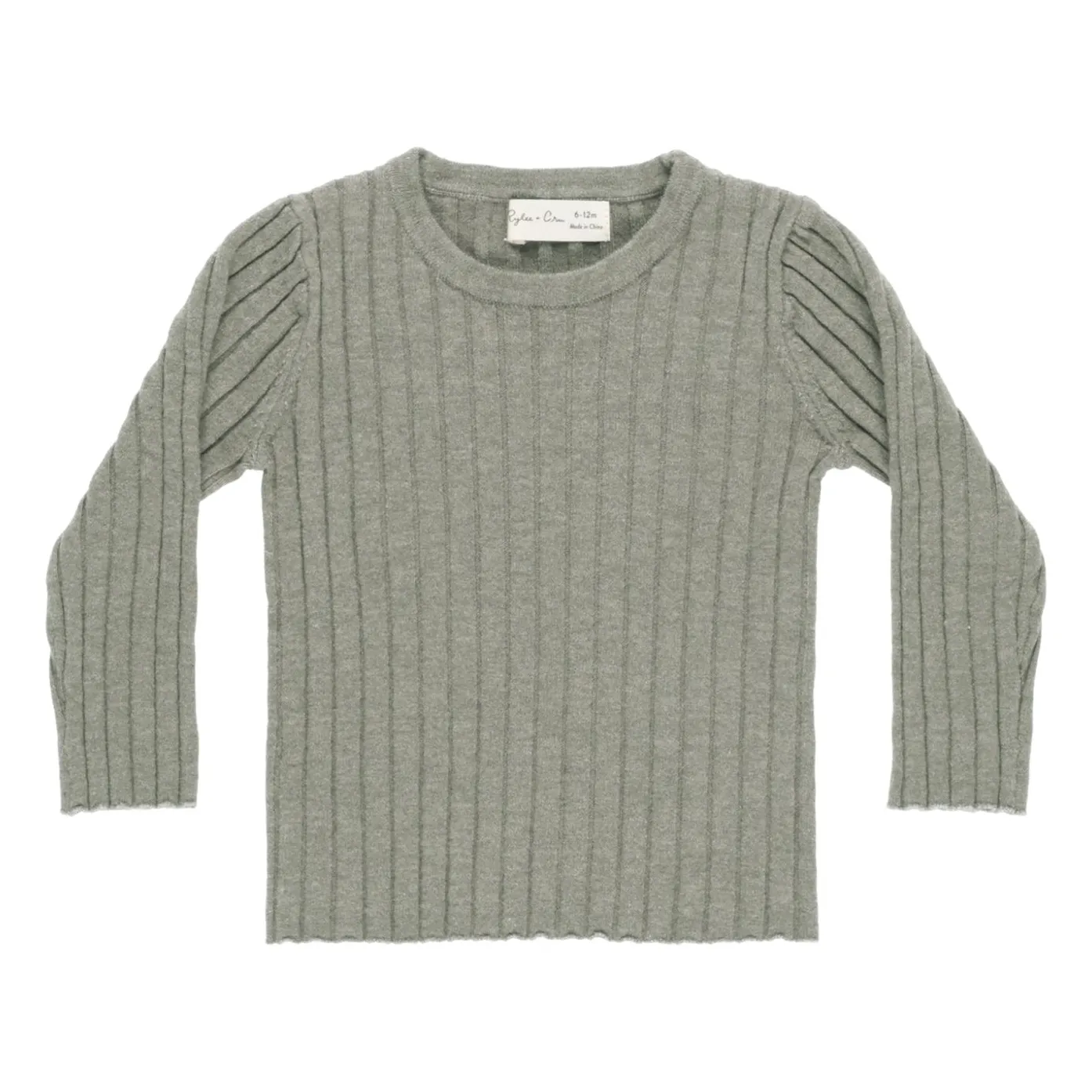 Rylee + Cru Green Ribbed Mesh T-Shirt