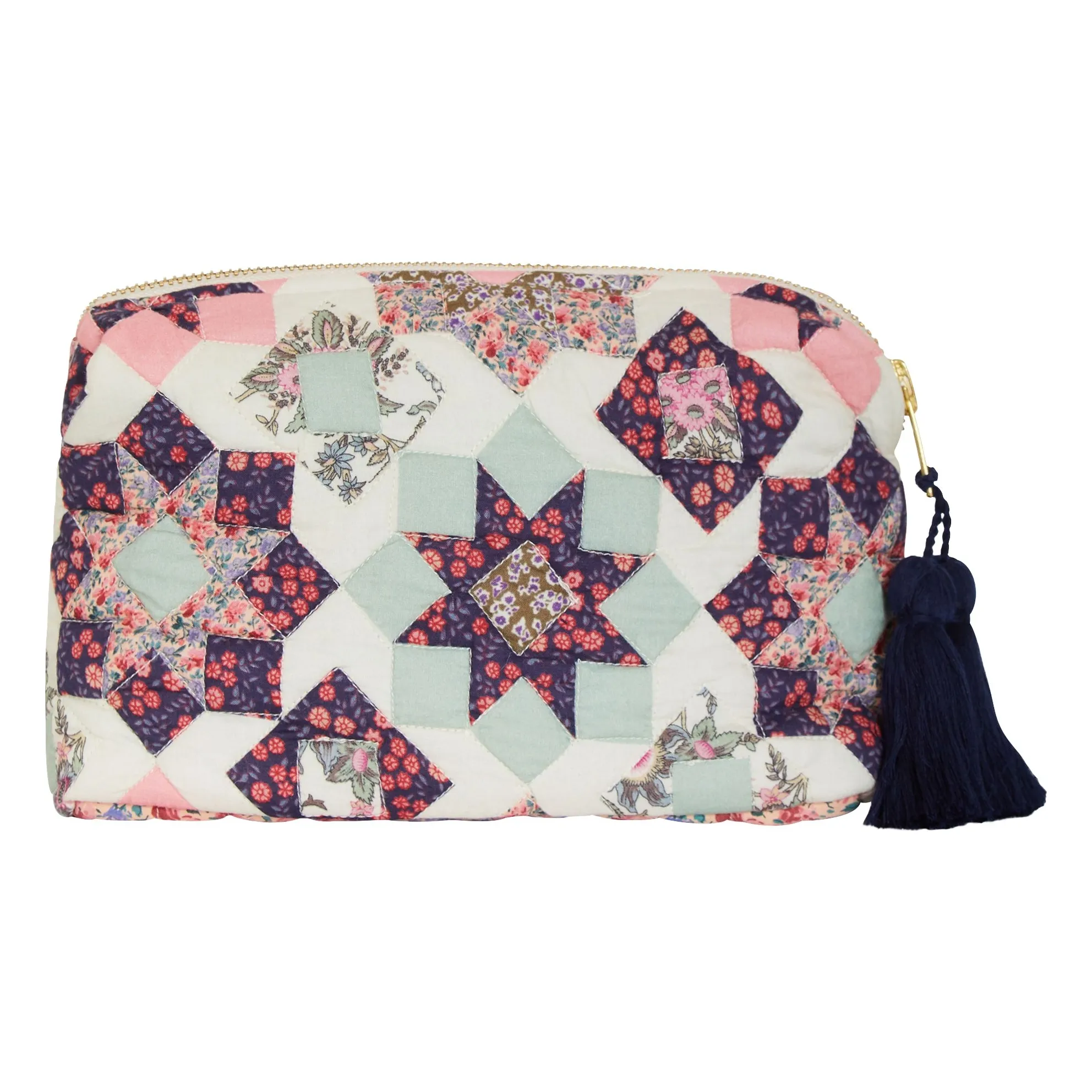 Pochette patchwork Teiki | Rose- Image produit n°0