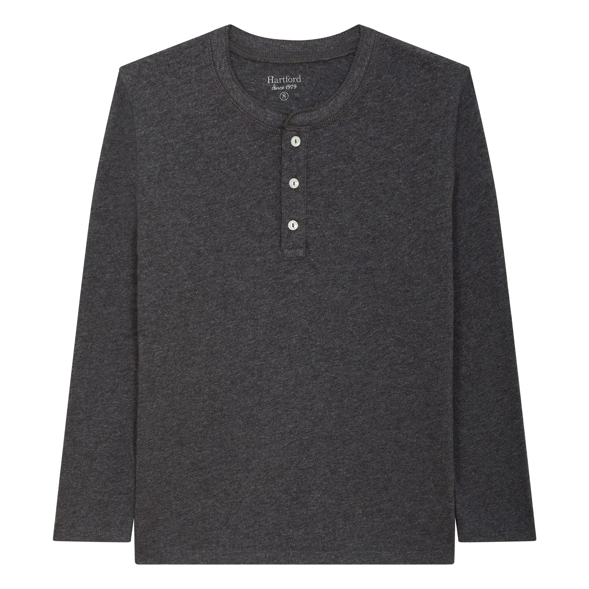 Hartford Dark Grey Henley T-Shirt