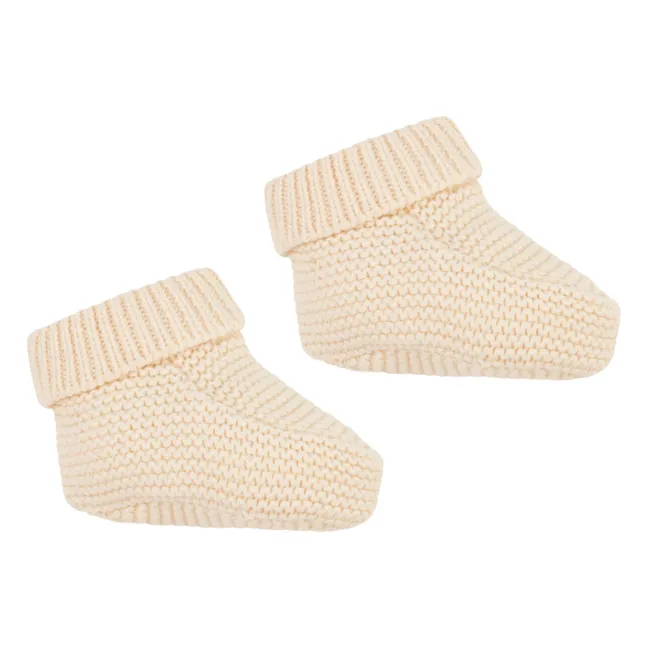 Pantofole neonato in maglia | Beige