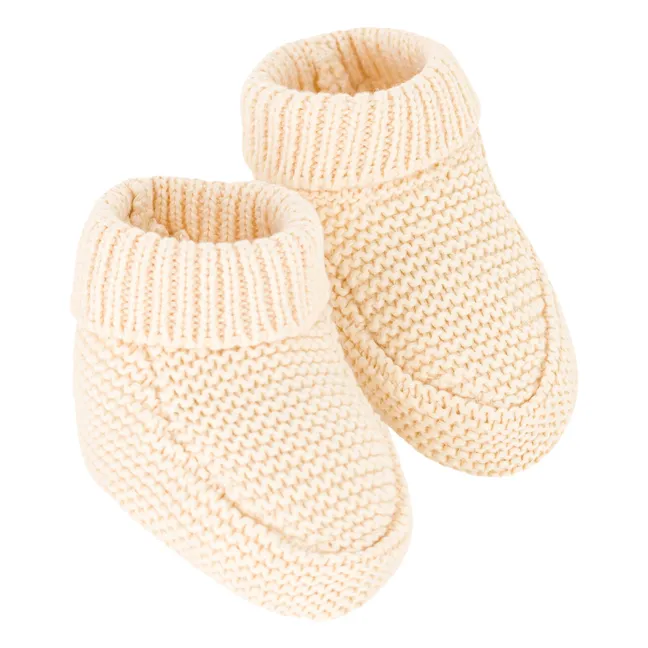 Pantofole neonato in maglia | Beige