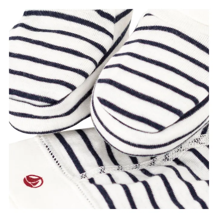 Juego de zapatillas y gorro Marinière | Azul Marino- Imagen del producto n°1