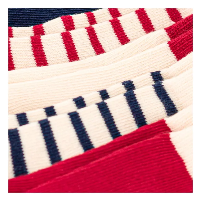 Calcetines de rayas 5 pares | Rojo