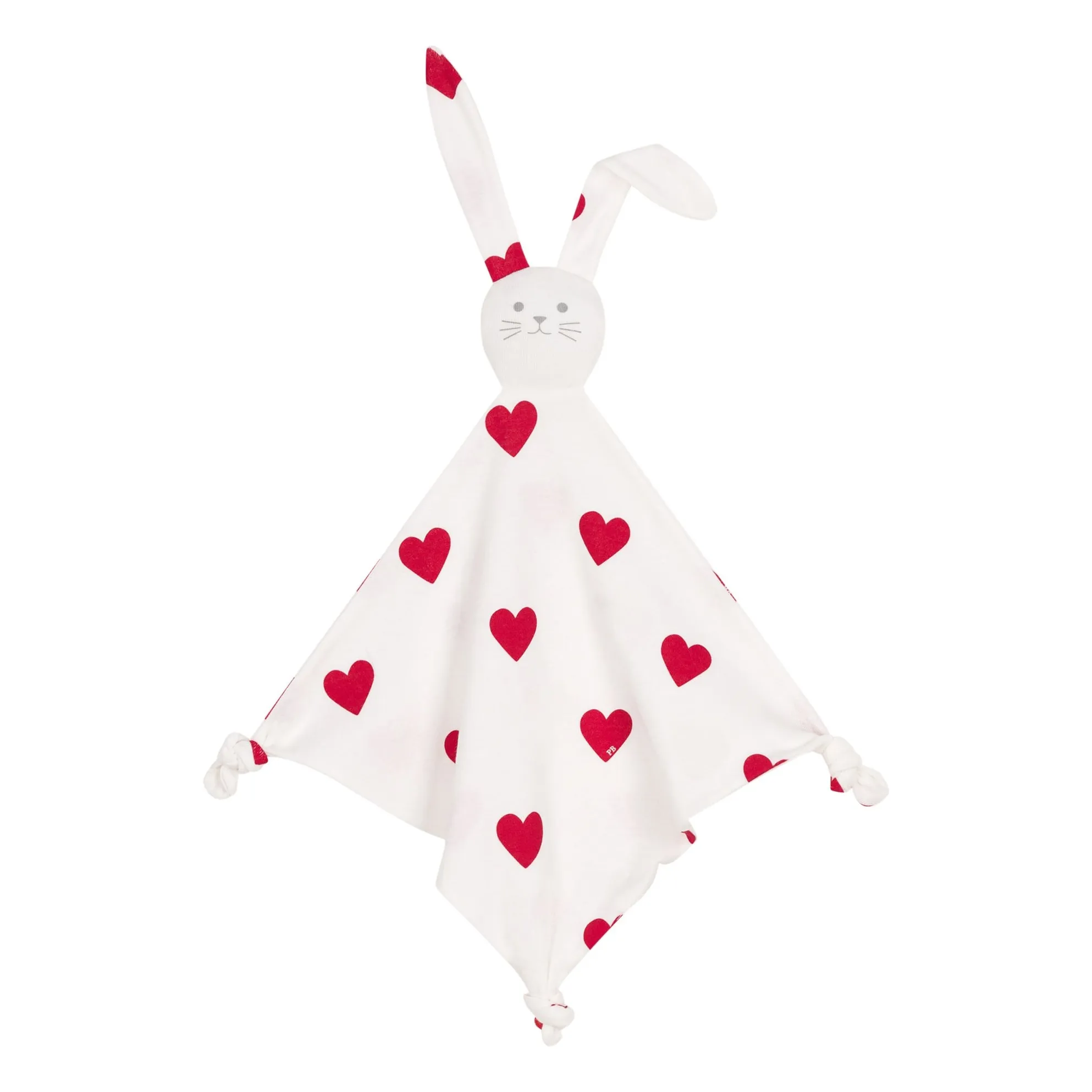 Petit Bateau - Doudou Lapin Cœurs - Rouge | Smallable