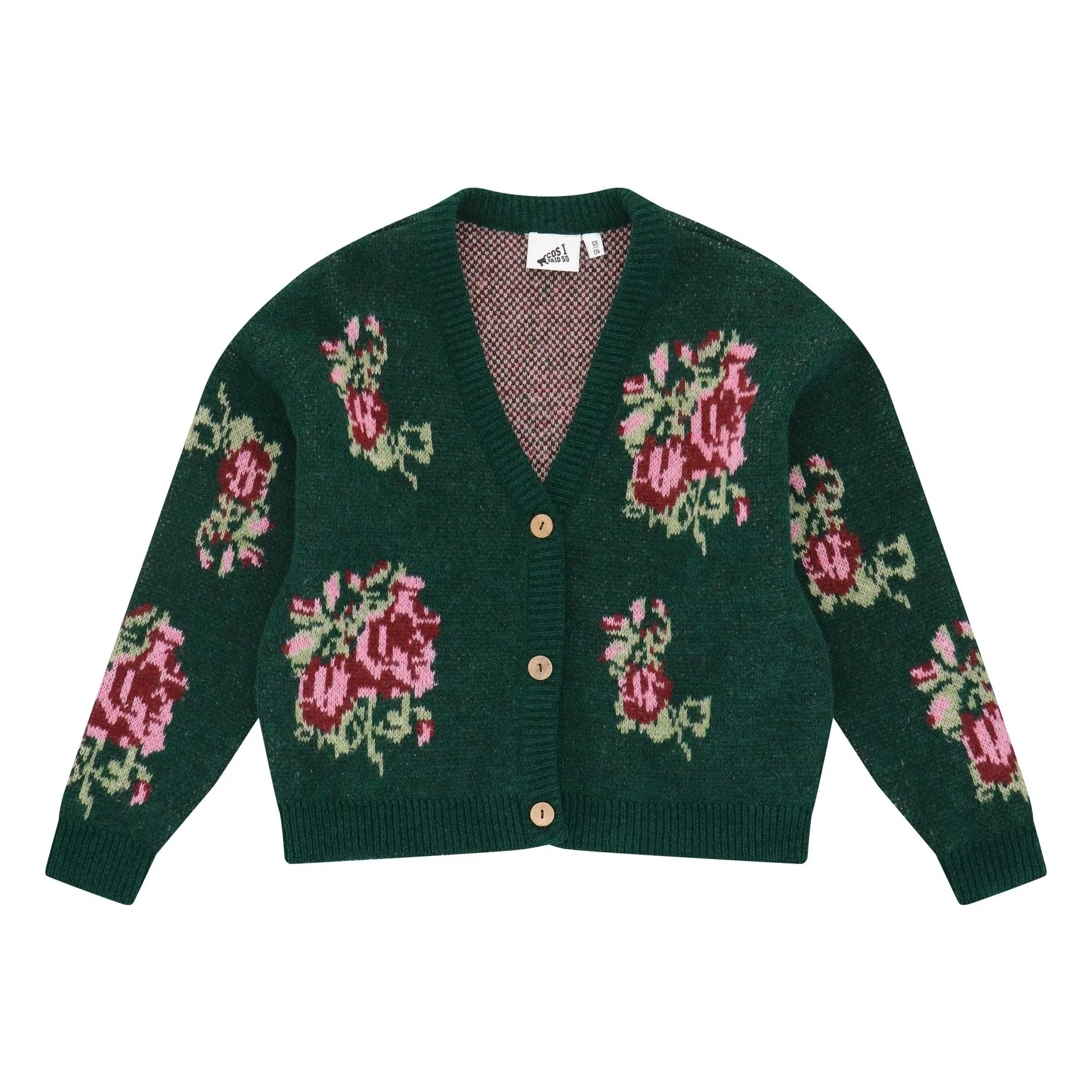 Cos I Said So Green Cardigan Fleuri