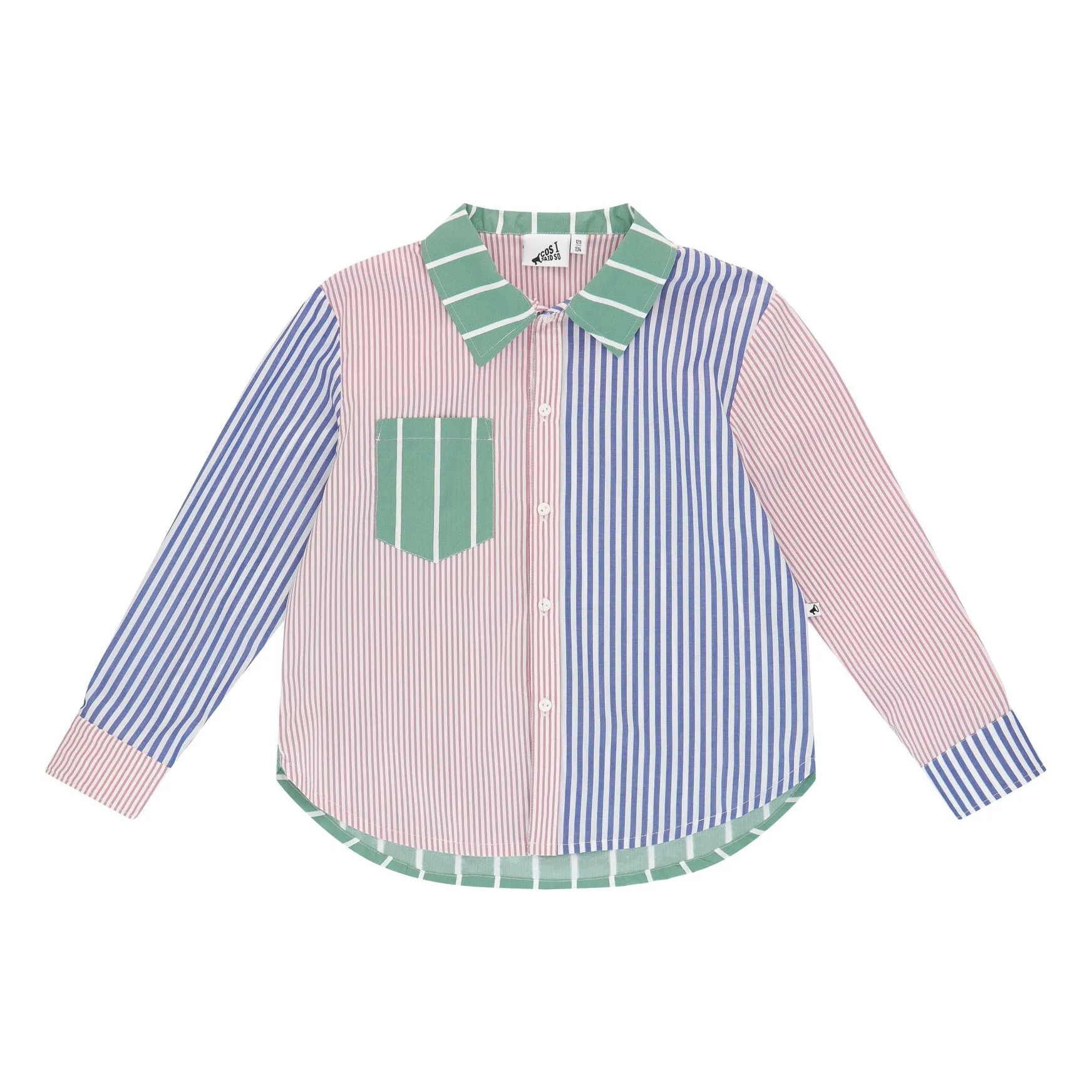 Cos I Said So Pink Striped Patchwork Shirt
