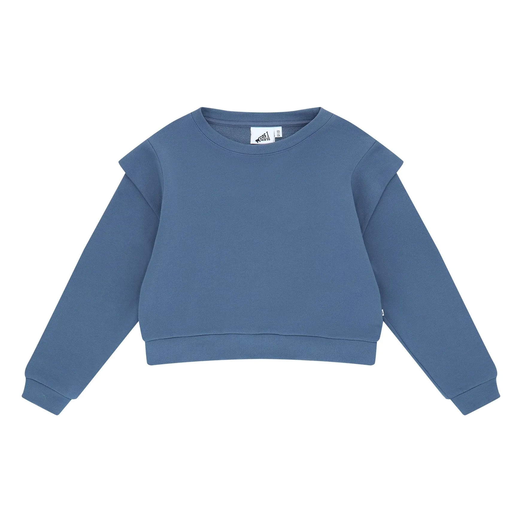 Cos I Said So Indigo Ruffle Sweatshirt