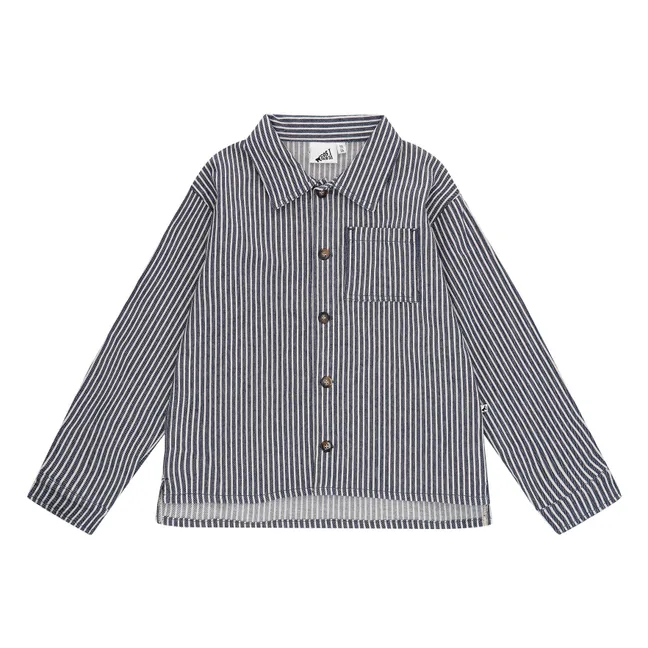 Striped Denim Shirt | Black