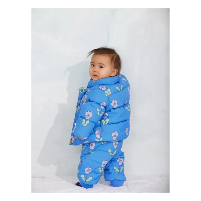 Recycled Fiber Flower Down Jacket | Blue
