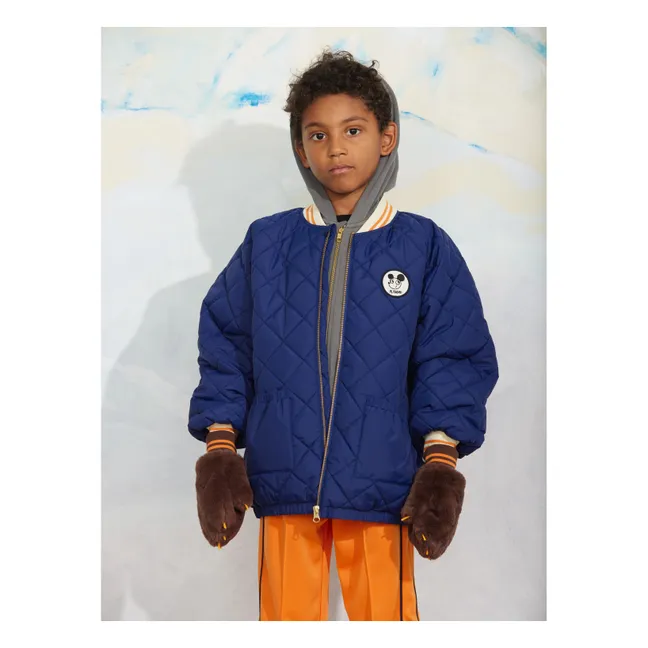 Recycled Fiber Quilted Down Jacket | Dark Blue