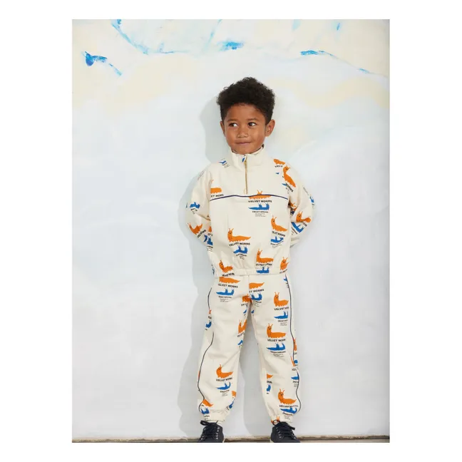 Sweat Zippé Limaces Coton Bio | Ecru