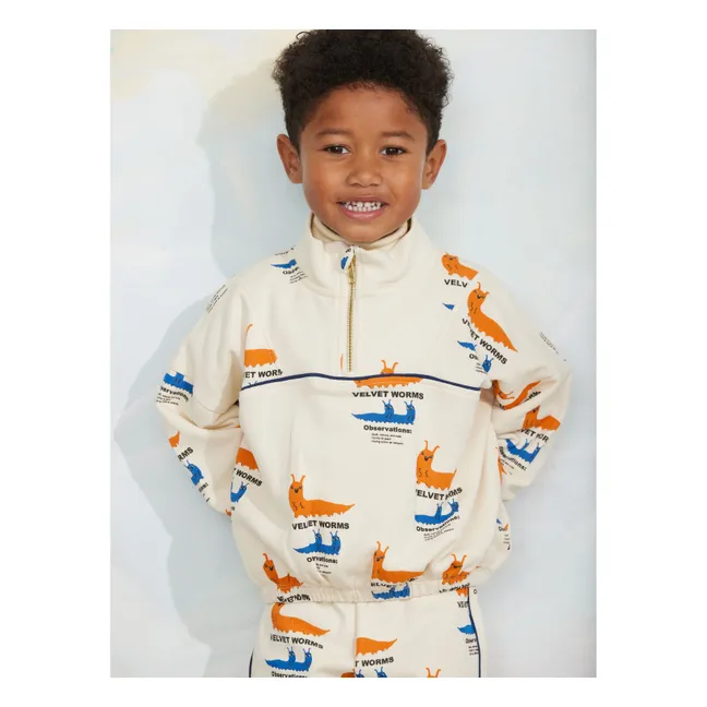 Sweat Zippé Limaces Coton Bio | Ecru