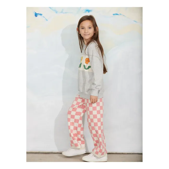 Sweat Fleurs Coton Bio | Gris chiné