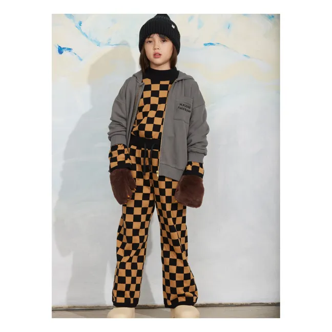 Sweat Damier Coton Bio | Marron