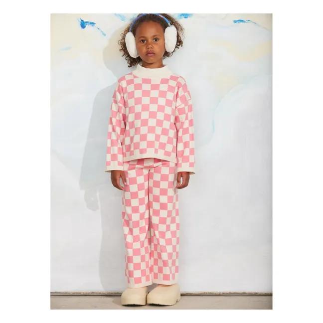 Sweat Damier Coton Bio | Rose