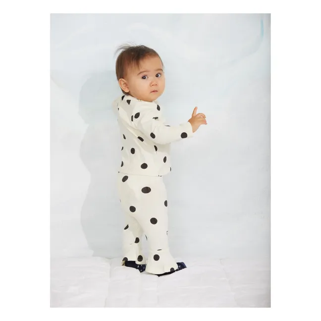 Pantalon Flare Pois Coton Bio | Ecru