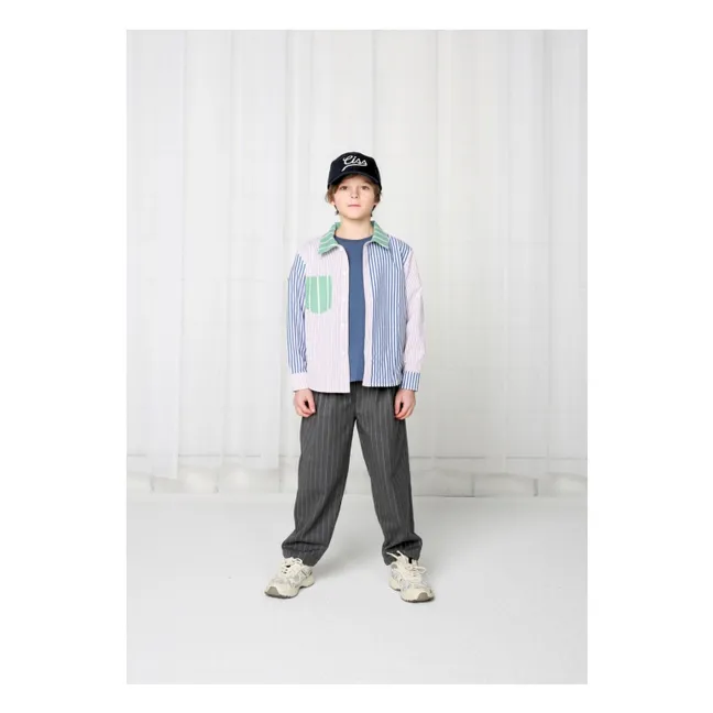 Camisa de rayas patchwork | Rosa