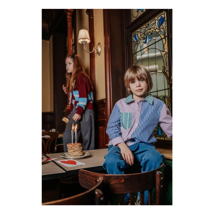 Camisa de rayas patchwork | Rosa- Imagen del producto n°2