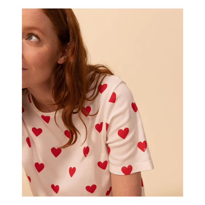 Pyjama Short Cœurs - Collection Femme  | Blanc- Image produit n°3