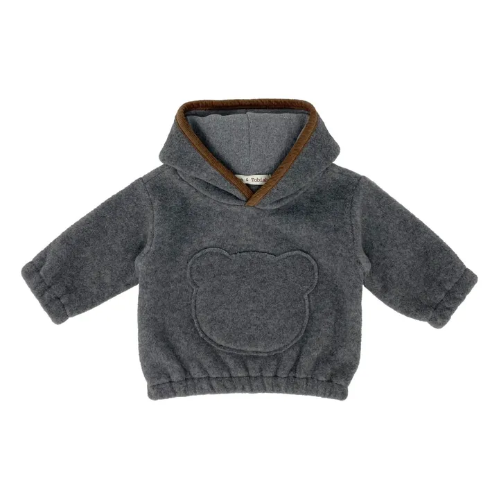 Sudadera con capucha Teddy Bear | Gris Jaspeado- Imagen del producto n°0