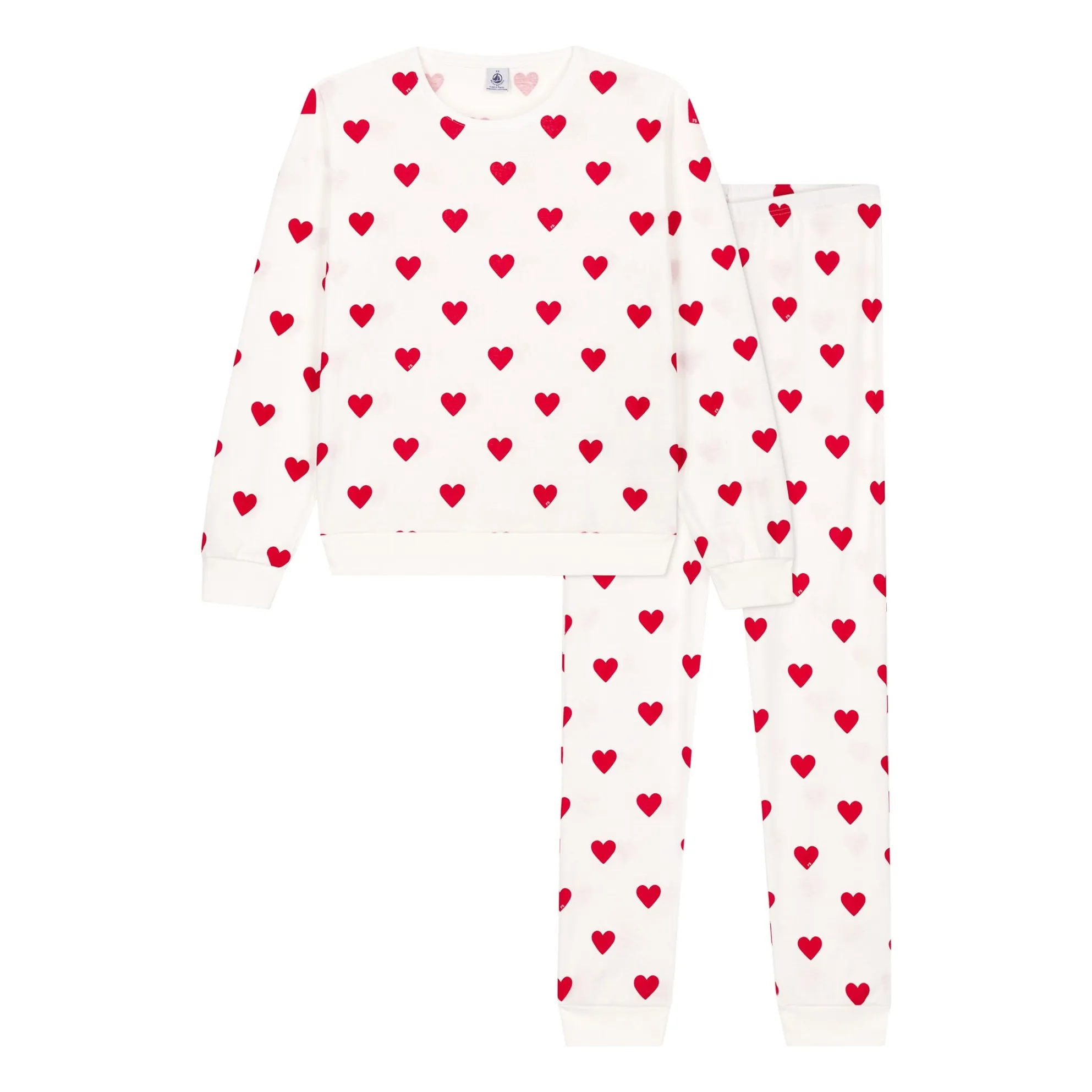 Petit Bateau Women's White Pyjama Set Heart - Collection