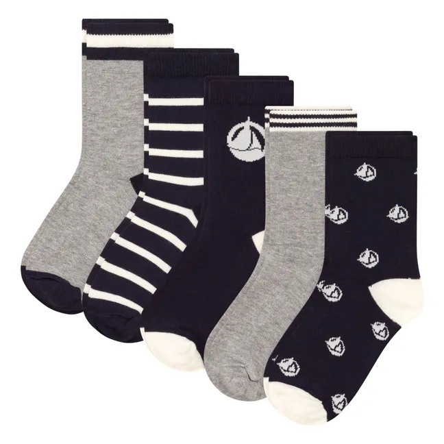 5 Paar Boat Socken im Set | Navy