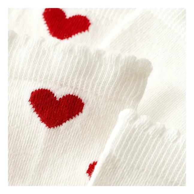 Lot 2 Pairs of Heart Socks | Red