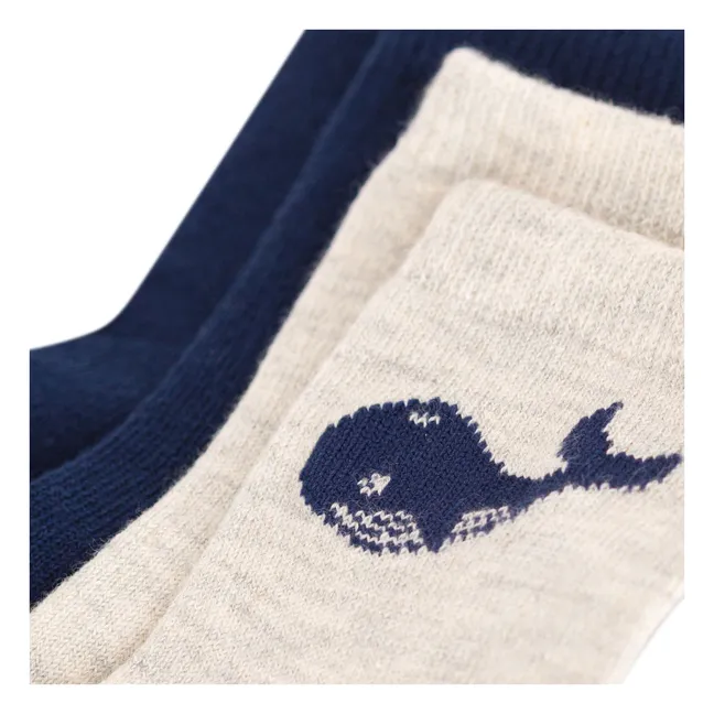 Juego de 2 pares de calcetines Ballena | Azul