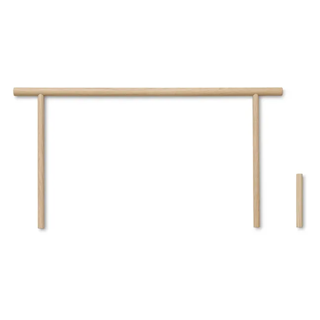 Camp bed safety rail in oak