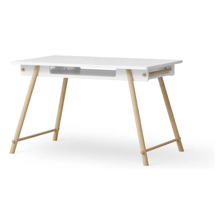 Bureau junior Camp en chêne | Blanc- Image produit n°0