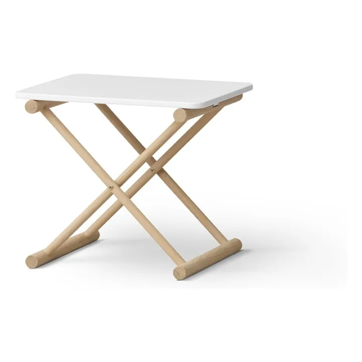 Table de chevet basse Camp en chêne | Blanc- Image produit n°0