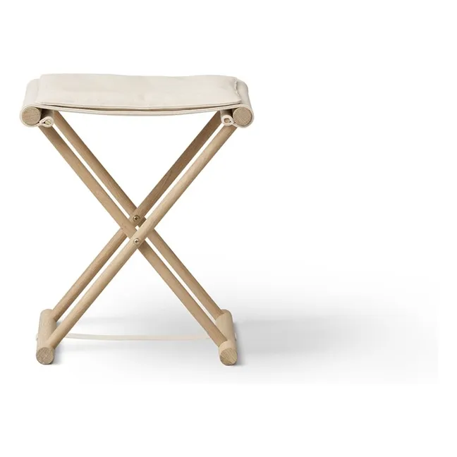 Small Camp stool in oak and canvas
