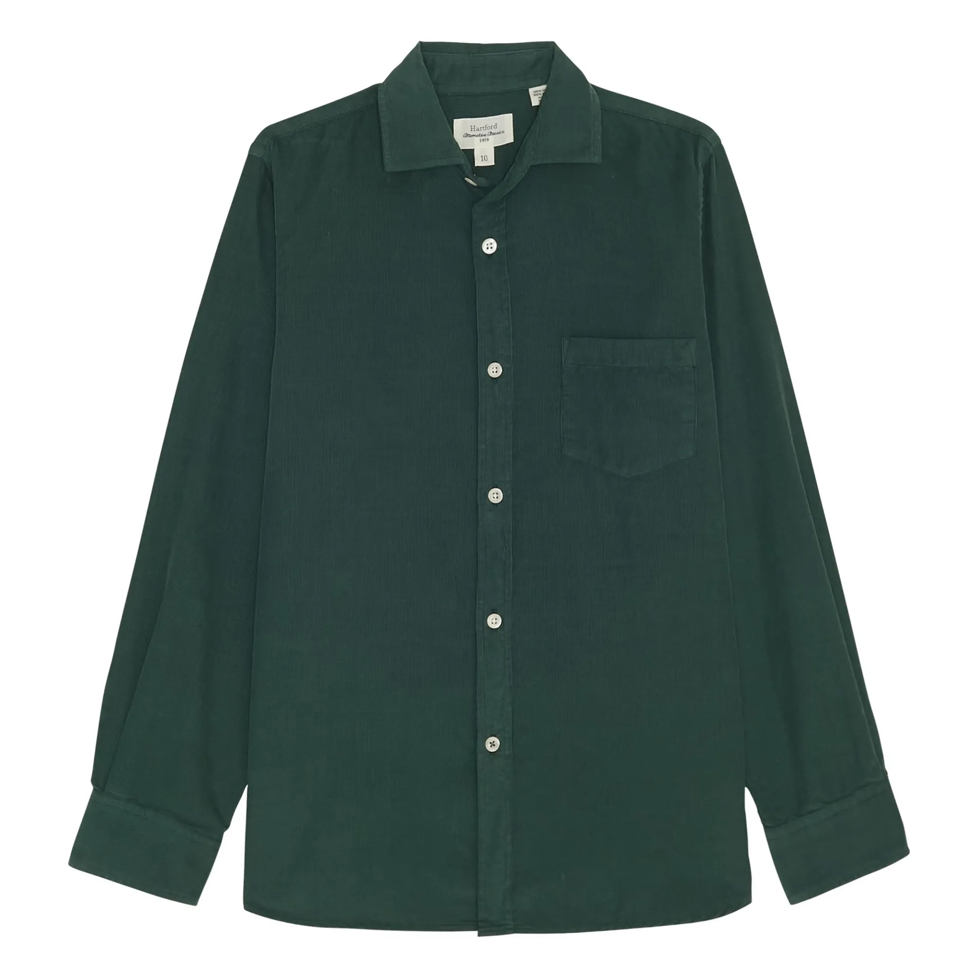 Hartford Boys Chrome Green Paul Pat Corduroy Shirt