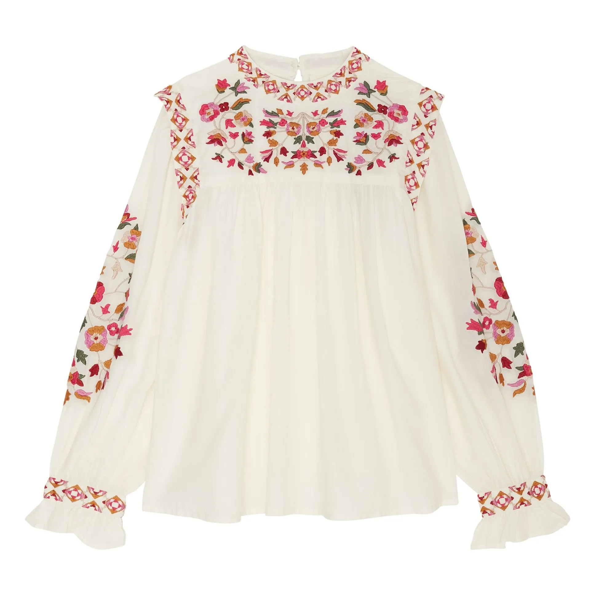 Hartford Girls Ecru Hugor Embroidered Blouse